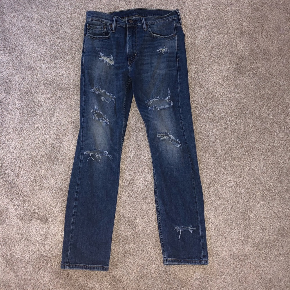 Levi Vintage Ripped Dark Wash Blue Jean